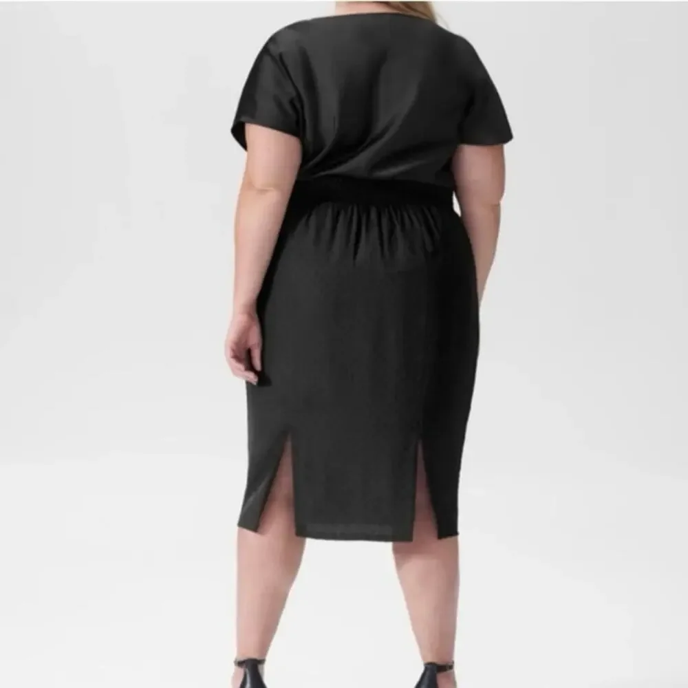 UNIVERSAL STANDARD Women's XS 10 12 Blair Swiss Dot Midi Skirt Chiffon Black - Picture 5 of 14